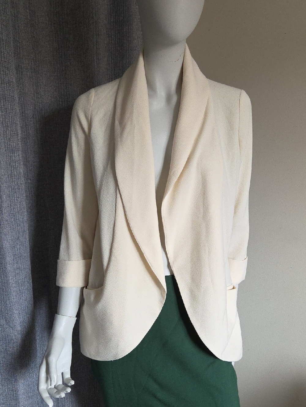 Wilfred Cream Chevalier Draped Open-Front Blazer